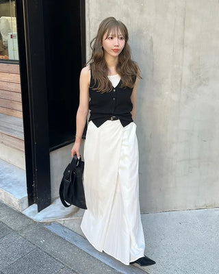 Wrap detail long skirt