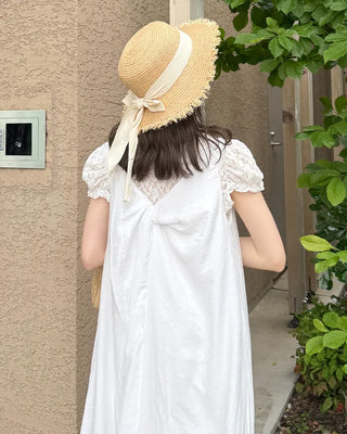Puff lace see-through T-shirt