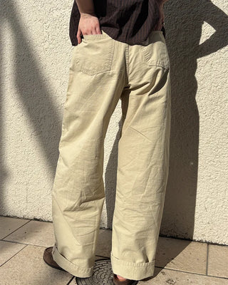 Summer cotton wide-leg pants
