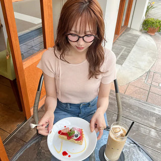 Asymmetrical Ribbon Short-Sleeve Knit