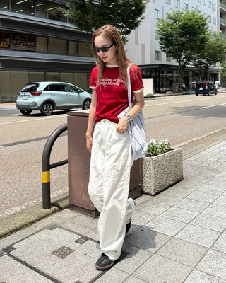Ribbon detail wide pants