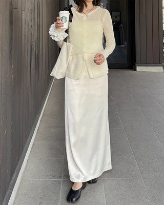 Satin long skirt