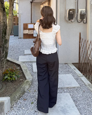 Lace-point blouse