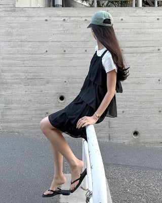 Can-can frill mini dress
