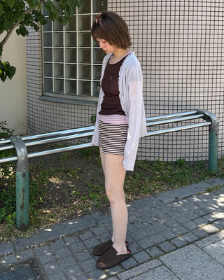 See-through short-sleeve T-shirt
