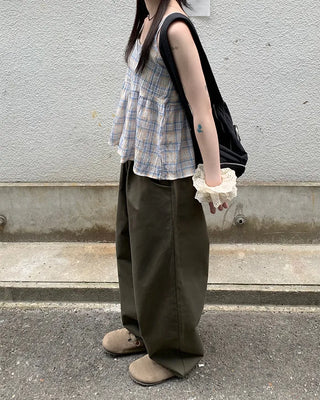 Pastel check camisole blouse