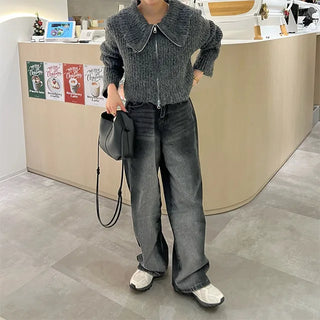 Color 2-Way Knit Hoodie