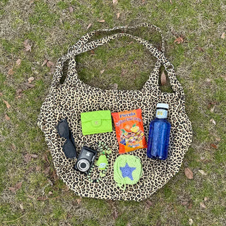 Big leopard print shoulder bag
