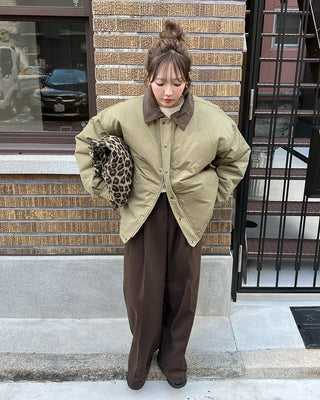 Oversized color-accented blouson