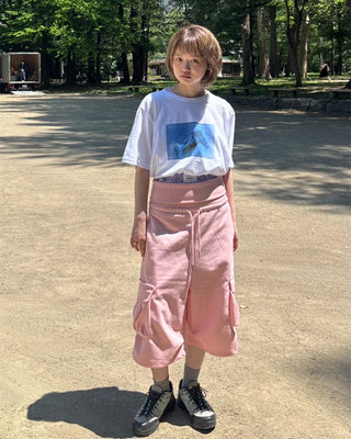 Wide-waist pocket Bermuda shorts