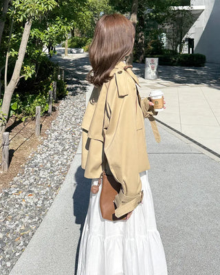 Belted Short Trench Coat