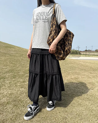 Tassel tiered long skirt