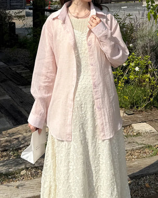 Pastel-colored sheer shirt