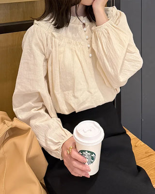 Neck frill blouse