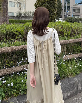 Round neck polka dot half-sleeve shirt