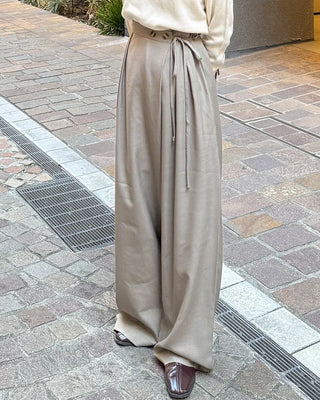Wrap-around two-button slacks