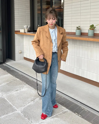 Semi-bootcut denim pants