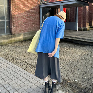 Pintuck pleated long skirt