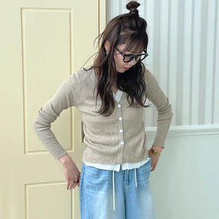 Layered Rib Cardigan
