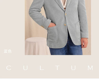 [CULTUM] Knitted Corduroy Blazer