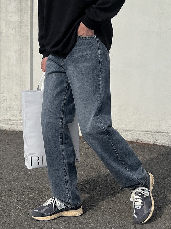 Bills Grayish Vintage Wide Denim Pants