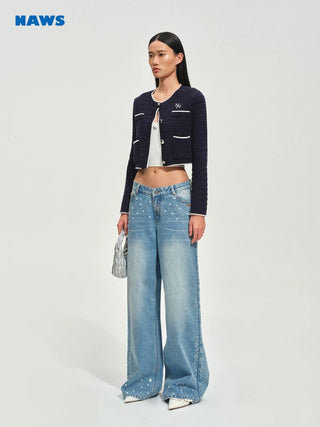 [NOTAWEAR] Cable Knit Cropped Cardigan