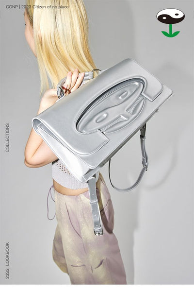 CONP Tai Chi flower embossed backpack (silver)