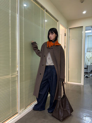 [NeverSeez] Raw Denim Wide-leg Jeans