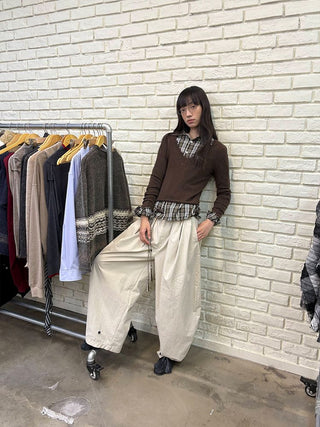 [NeverSeez] Pleated Wide-Leg Pants