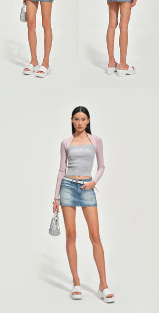 [NOTAWEAR] Wool Blend Layered Knit Top