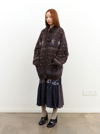 [NeverSeez] Fair Isle Wool Blend Cardigan