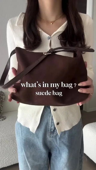 Suede shoulder bag
