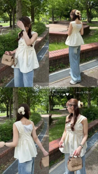 Asymmetrical Twist Bustier Blouse