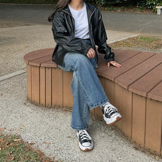 Leather String Short Jacket