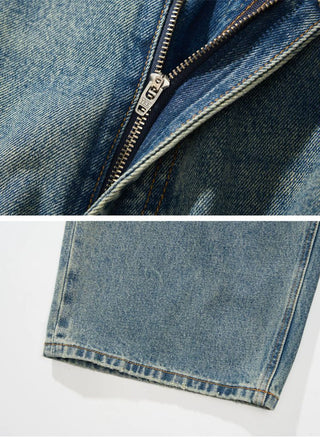 [Monterest] Washed Wide Leg Denim Pants