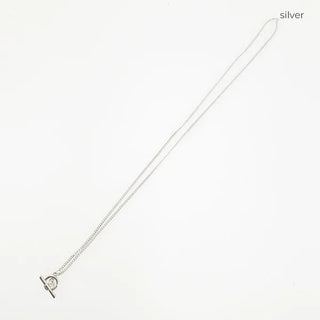 Long chain buckle necklace