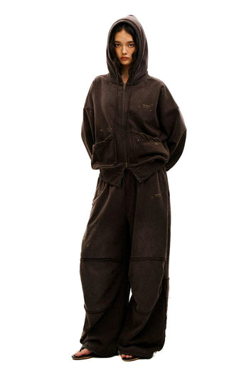 [Moromoro2] Star Studded Distressed Hoodie &  Pants