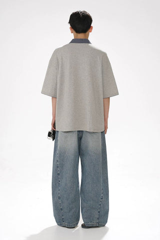 [MASONPRINCE] Check Collar Pique Cotton Polo