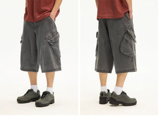 [Monterest] Washed Multi-Pocket 3D Cut Work Shorts