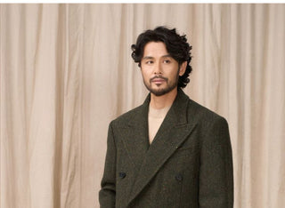 [CULTUM] Heavyweight Wool Herringbone Polo Coat