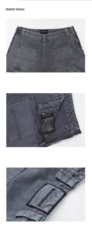 [MASONPRINCE] Washed Logger Cropped Pants
