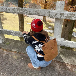 Suede backpack