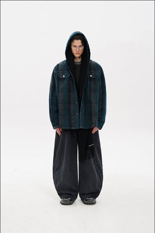 [MASONPRINCE] Plaid Hooded Padded Jacket