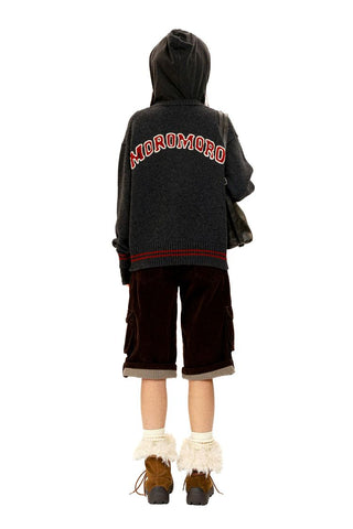 [Moromoro2] Rabbit Embroidered Contrast  Knit