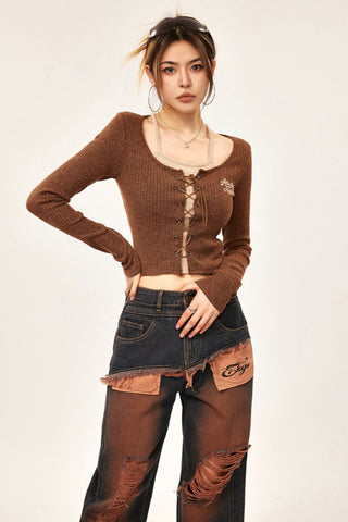 early fake two-piece short