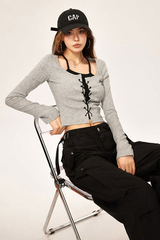 early fake two-piece short