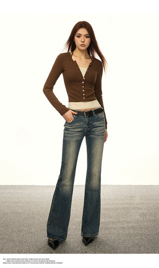 HALTER NECK LONG-SLEEVED FAKE TWO-PIECE TOP