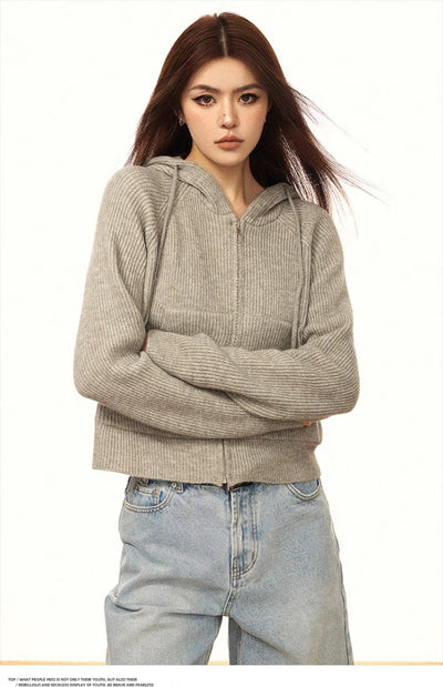 HOODED SWEATER JACKET