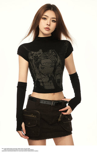 HALF TURTLENECK PURE COTTON TOP