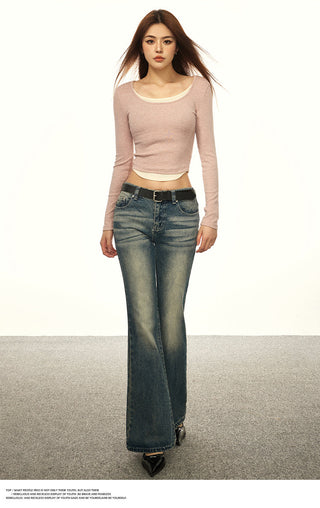 fake two-piece spring crop top
